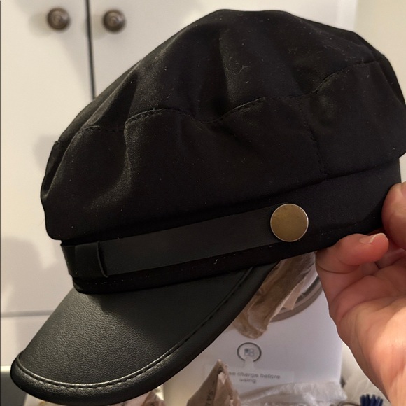 FREE PEOPLE Bowery Slouchy Lieutenant Cap-Brown/tan & a black non branded. - Picture 8 of 17